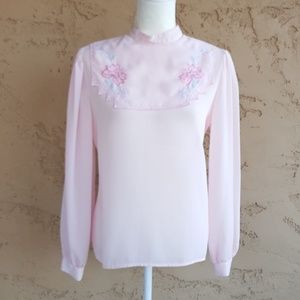 Vintage - Cheri-Alan LTD Pink Floral Blouse